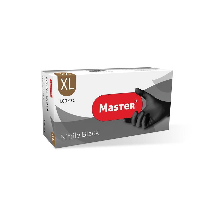 R Kawice Nitrylowe Bezpudrowe Black Xl Master Szt Czarne