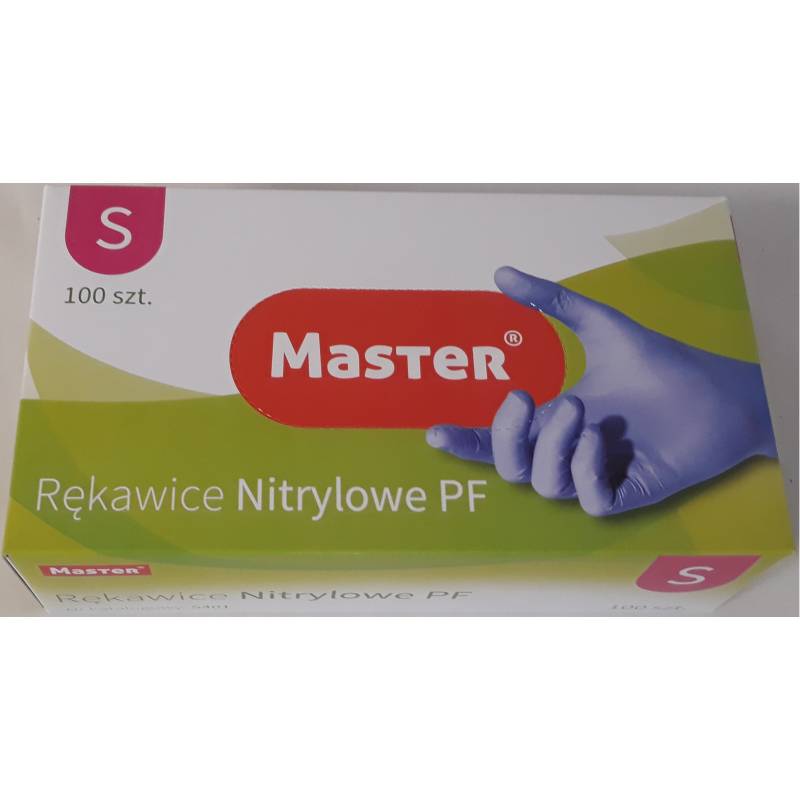 Rękawice nitrylowe bezpudrowe BLUE S MASTER Rękawice nitrylowe bezpudrowe BLUE S MASTER