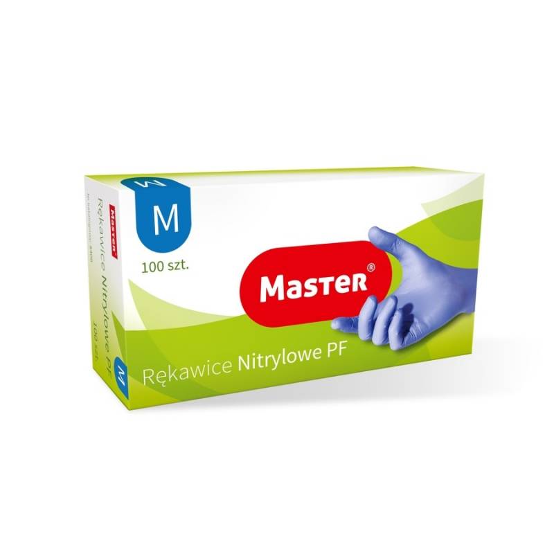 Rękawiczki nitrylowe roz. M BLUE MASTER 100 szt. niebieskie Rękawiczki nitrylowe roz. M BLUE MASTER 100 szt. niebieskie
