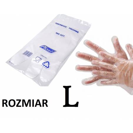 rękawice foliowe PLAST L